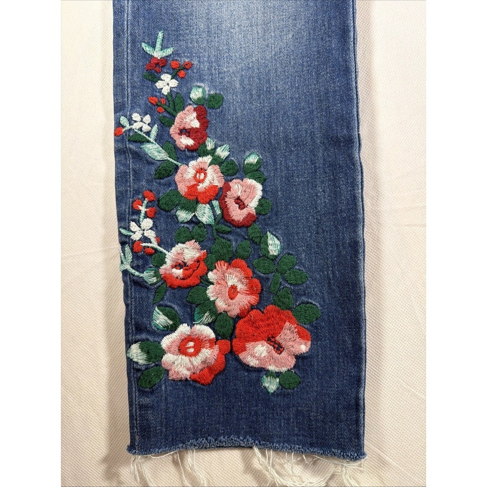 Madewell The Slim Boyjean Floral Embroidered High Rise Straight Leg Jeans 30 - Picture 2 of 16